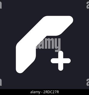 Add new contact dark mode glyph ui icon Stock Vector
