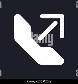 Outgoing call dark mode glyph ui icon Stock Vector