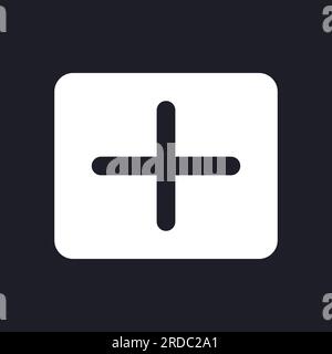 Plus dark mode glyph ui icon Stock Vector