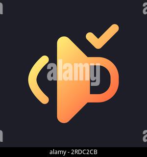 Volume on orange solid gradient ui icon for dark theme Stock Vector