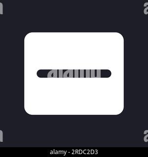 Minus dark mode glyph ui icon Stock Vector