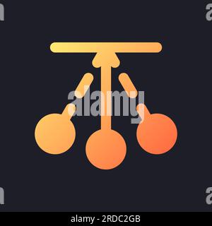 Pendulum animation orange solid gradient ui icon for dark theme Stock Vector