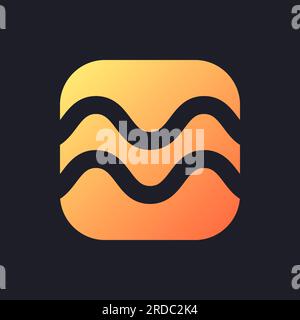 Float animation orange solid gradient ui icon for dark theme Stock Vector