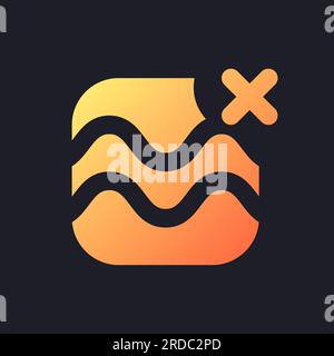 Remove float effect orange solid gradient ui icon for dark theme Stock Vector