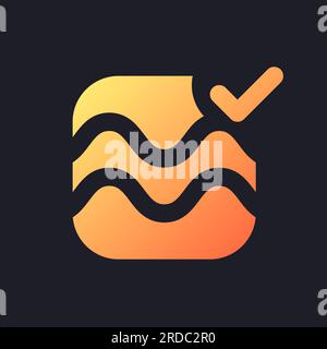 Float effect applying orange solid gradient ui icon for dark theme Stock Vector