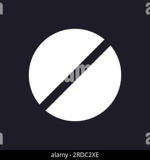 Stop sign dark mode glyph ui icon Stock Vector