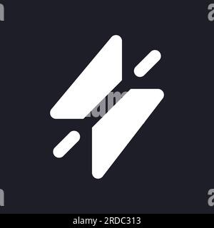 Silent mode dark mode glyph ui icon Stock Vector
