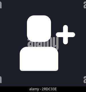 Add user dark mode glyph ui icon Stock Vector