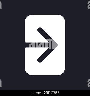 Logout dark mode glyph ui icon Stock Vector