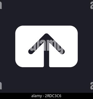 Upload dark mode glyph ui icon Stock Vector