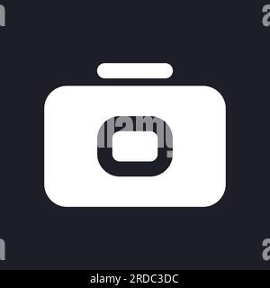 Camera dark mode glyph ui icon Stock Vector