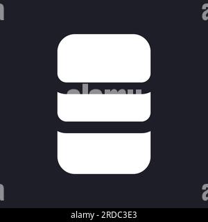Data and storage management dark mode glyph ui icon Stock Vector