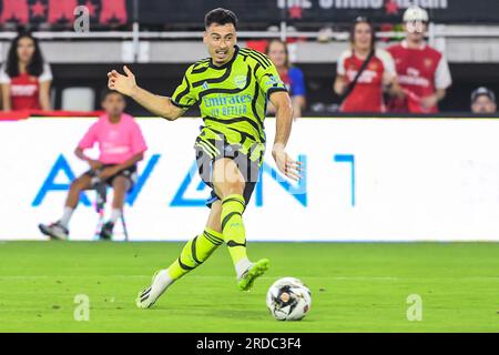 Washington, D.C, USA. 19th July, 2023. GABRIEL MARTINELLI takes a shot during the 2023 MLS All-Star Game at Audi Field in Washington, DC Arsenal defeated the MLS All-Stars 5-0. (Credit Image: © Kyle Gustafson/ZUMA Press Wire) EDITORIAL USAGE ONLY! Not for Commercial USAGE! Stock Photo