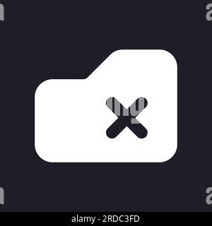 Delete from folder dark mode glyph ui icon Stock Vector