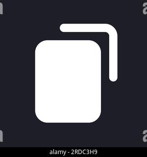 Copy dark mode glyph ui icon Stock Vector