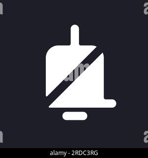 Mute notification sound dark mode glyph ui icon Stock Vector