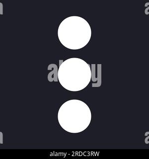 Ellipsis menu dark mode glyph ui icon Stock Vector