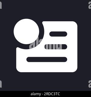 Menu notification dark mode glyph ui icon Stock Vector