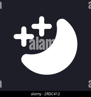 Sleep mode dark mode glyph ui icon Stock Vector