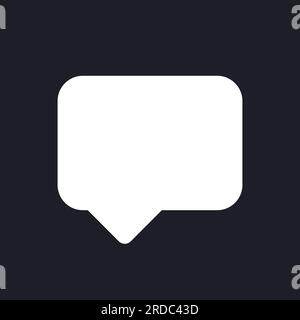 Speech box dark mode glyph ui icon Stock Vector