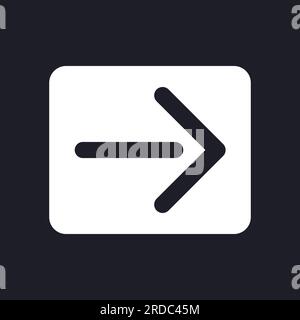 Move forward dark mode glyph ui icon Stock Vector