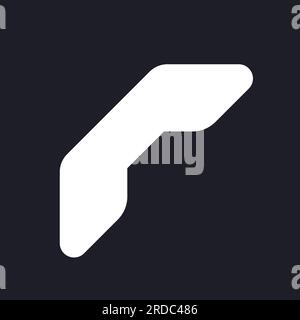 Call ended dark mode glyph ui icon Stock Vector