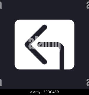 Reply arrow dark mode glyph ui icon Stock Vector