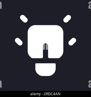 Messenger features dark mode glyph ui icon Stock Vector