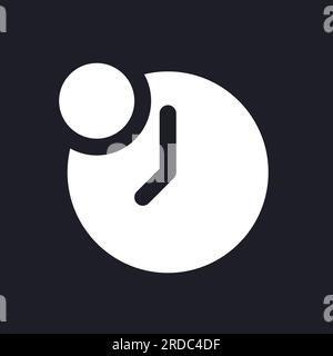 Reminder from time app dark mode glyph ui icon Stock Vector