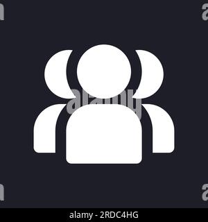 Online community dark mode glyph ui icon Stock Vector
