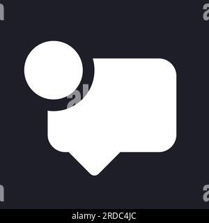 New message dark mode glyph ui icon Stock Vector