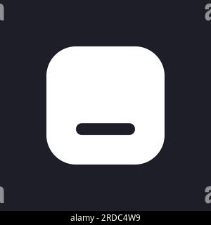Minimize button dark mode glyph ui icon Stock Vector