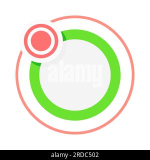 Green circle with red point vector design element Stock Vector