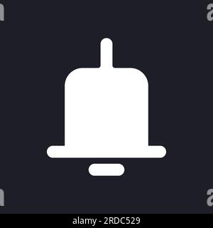 Notification dark mode glyph ui icon Stock Vector