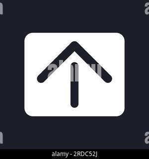 Move upward dark mode glyph ui icon Stock Vector