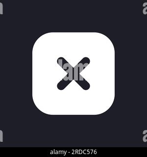 Close button dark mode glyph ui icon Stock Vector