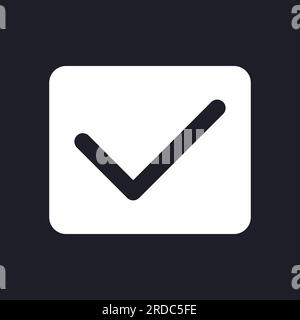 Checkmark dark mode glyph ui icon Stock Vector