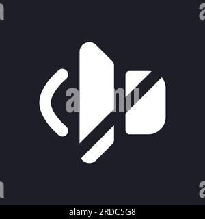 Mute sound dark mode glyph ui icon Stock Vector