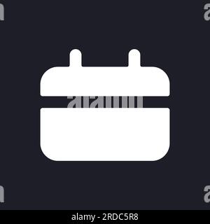 Calendar dark mode glyph ui icon Stock Vector
