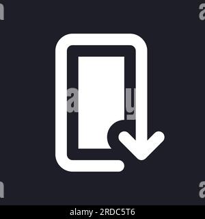Reply dark mode glyph ui icon Stock Vector