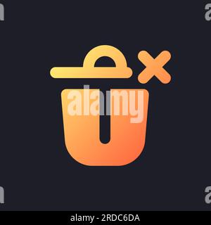 Canceled removal orange solid gradient ui icon for dark theme Stock Vector