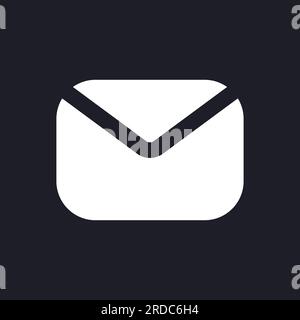 Unread message dark mode glyph ui icon Stock Vector