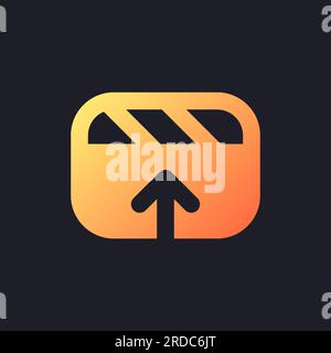 Export video file orange solid gradient ui icon for dark theme Stock Vector
