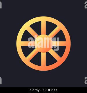 Hue color orange solid gradient ui icon for dark theme Stock Vector