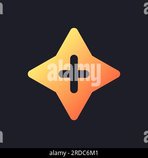 Blink transition orange solid gradient ui icon for dark theme Stock Vector
