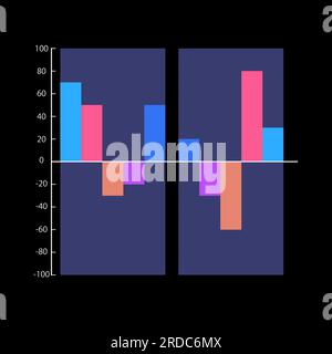 Companies retail revenue infographic column chart design template for dark theme Stock Vector