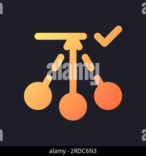 Pendulum movement applying orange solid gradient ui icon for dark theme Stock Vector