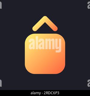 Jump animation orange solid gradient ui icon for dark theme Stock Vector