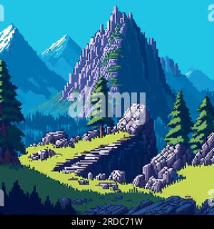 2d game art, natural landscape for games, mobile applications and  computers, game background vector illustration. 15942310 Vector Art at  Vecteezy