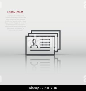 Resume icon in flat style. Contract document vector illustration on white isolated background. Paper notepad business concept. Stock Vector
